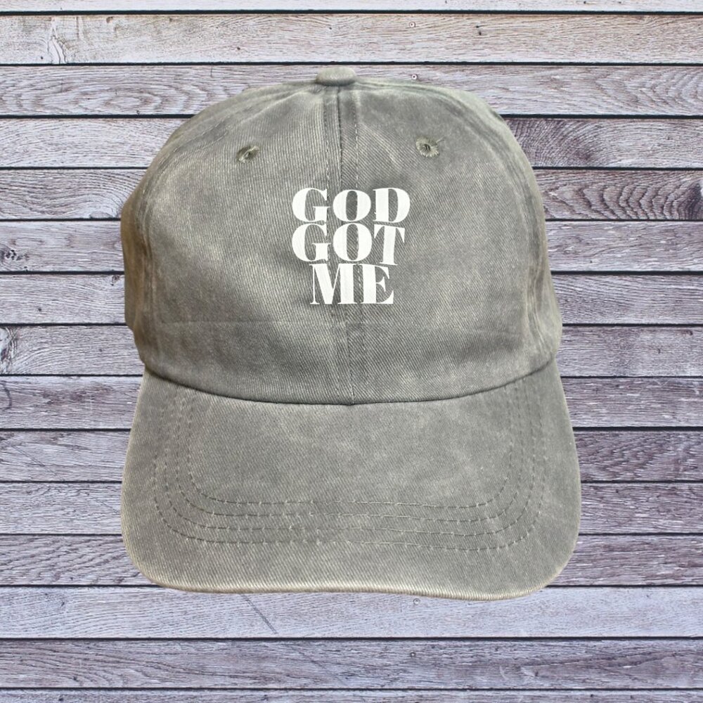 "God Got Me" Baseball Cap Grey OS